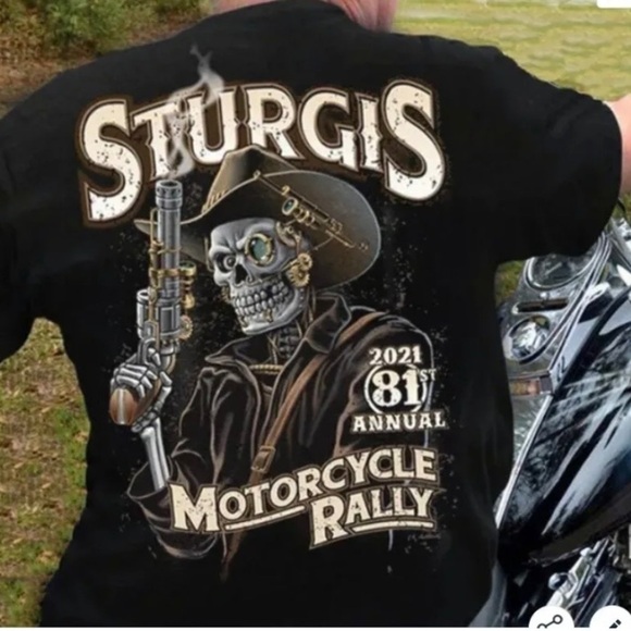 Sturgis 2021 Motorcycle Rally T Shirt Mens Size XL Skull Skeleton Cowboy 81st - Picture 1 of 9